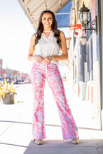 Load image into Gallery viewer, Pink Bleached High Rise Wide Leg Jeans
