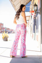 Load image into Gallery viewer, Pink Bleached High Rise Wide Leg Jeans
