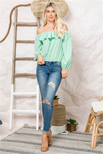 Load image into Gallery viewer, Mint Ruffle Top
