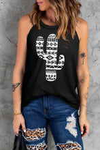 Load image into Gallery viewer, aztec cactus distressed tank
